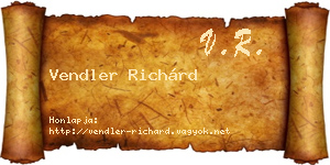 Vendler Richárd névjegykártya